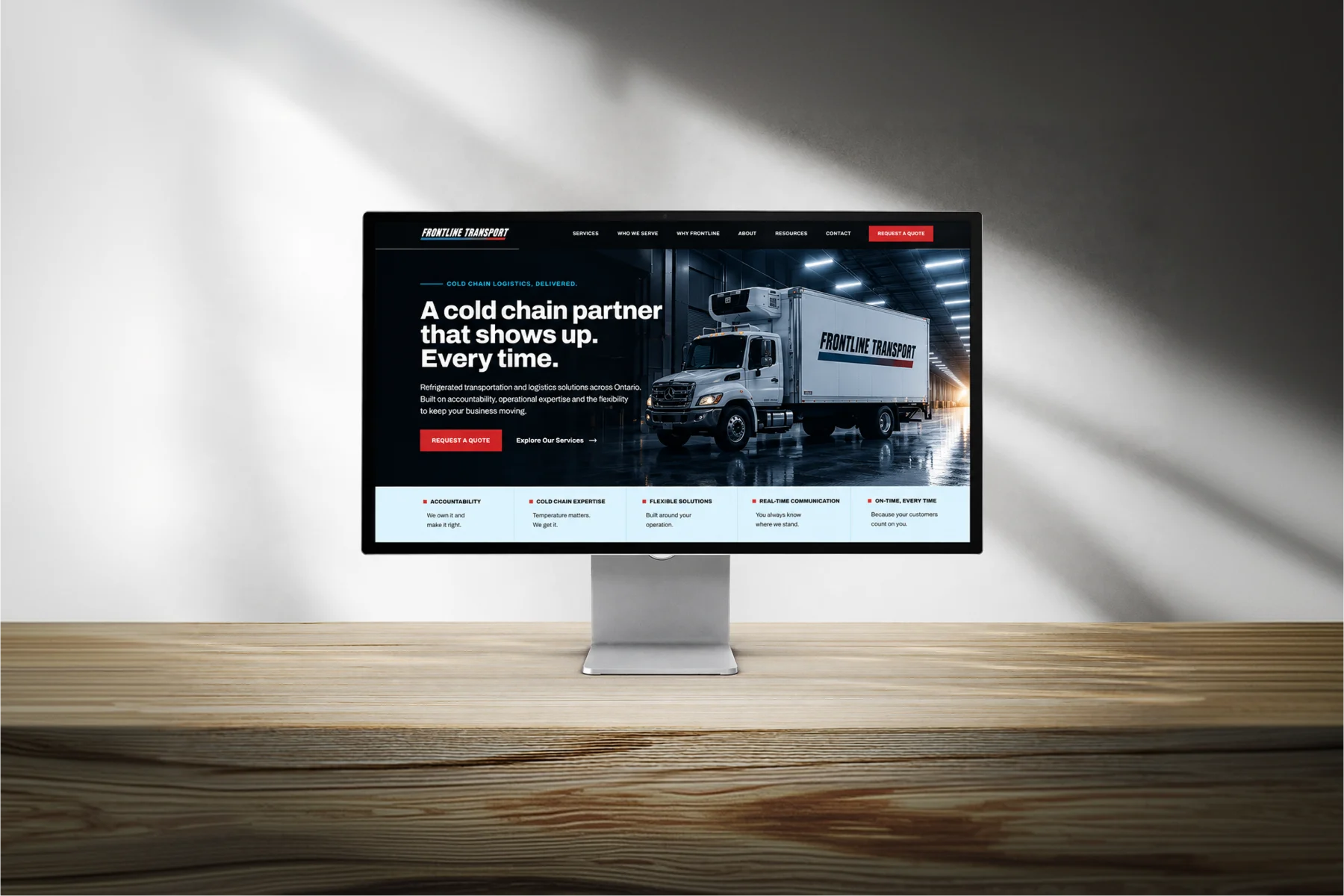 Frontline Transport website